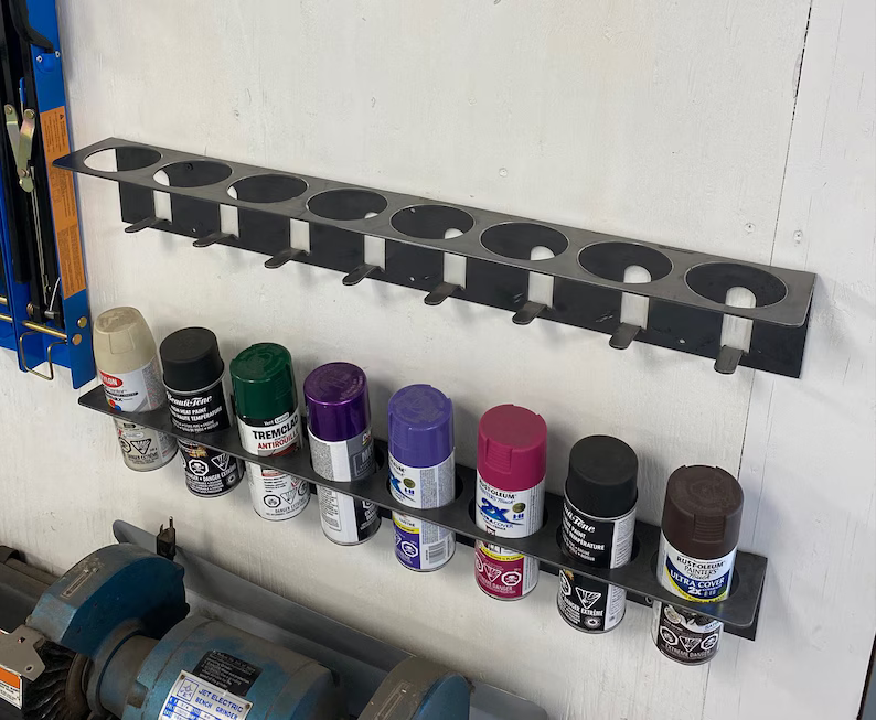 Wall-Mounted Spray Paint Can Organizer